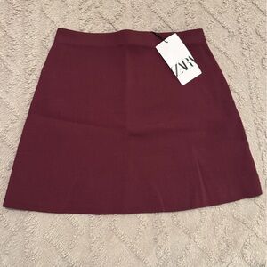Zara Women's Deep Red A-Line Skirt